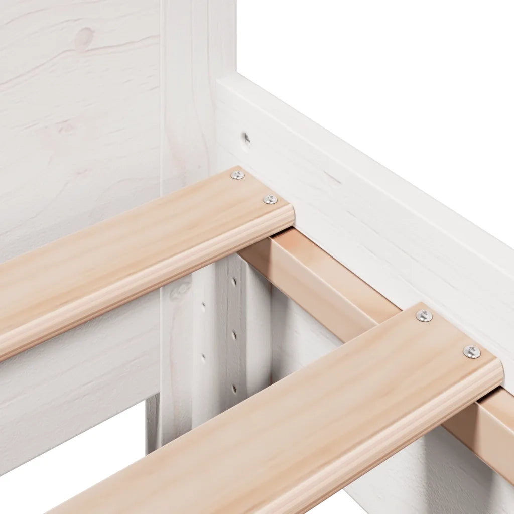 vidaXL Letto senza Materasso Bianco 75x190 in Legno Massello di Pino