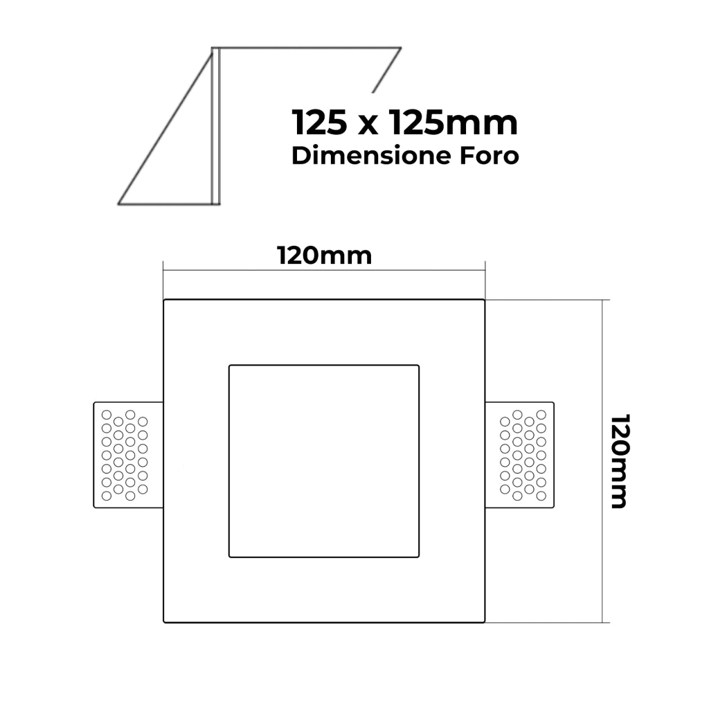 PORTAFARETTO GU10 QUADRATO IN GESSO BIANCO DA INCASSO - ELEGANZA E FUNZIONALITA' PER CONTROSOFFITTI