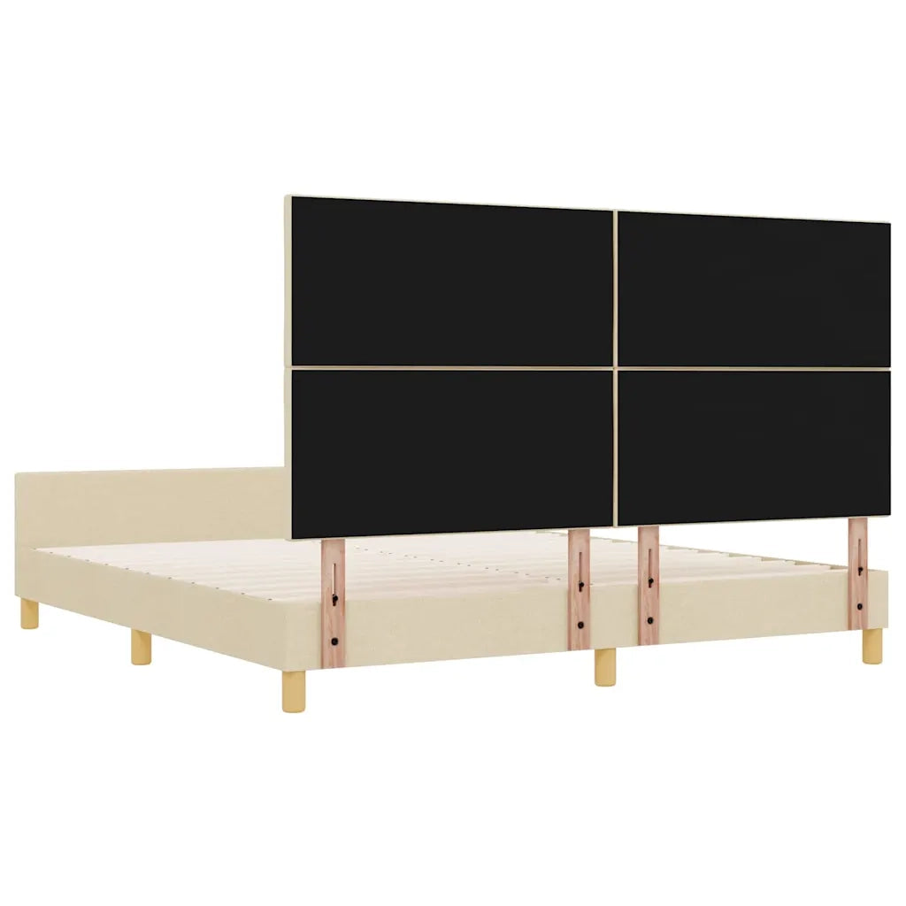 Struttura del letto con testiera Crema 180 x 200 cm Tessuto 3344828