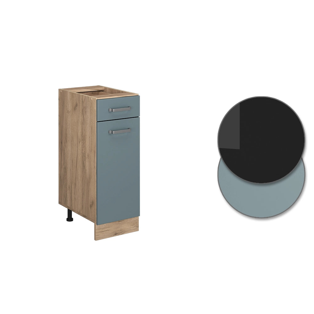 Mobiletto base per cucina R-Line Grigio-blu/Rovere dorato 30 cm, PL Rovere Vicco