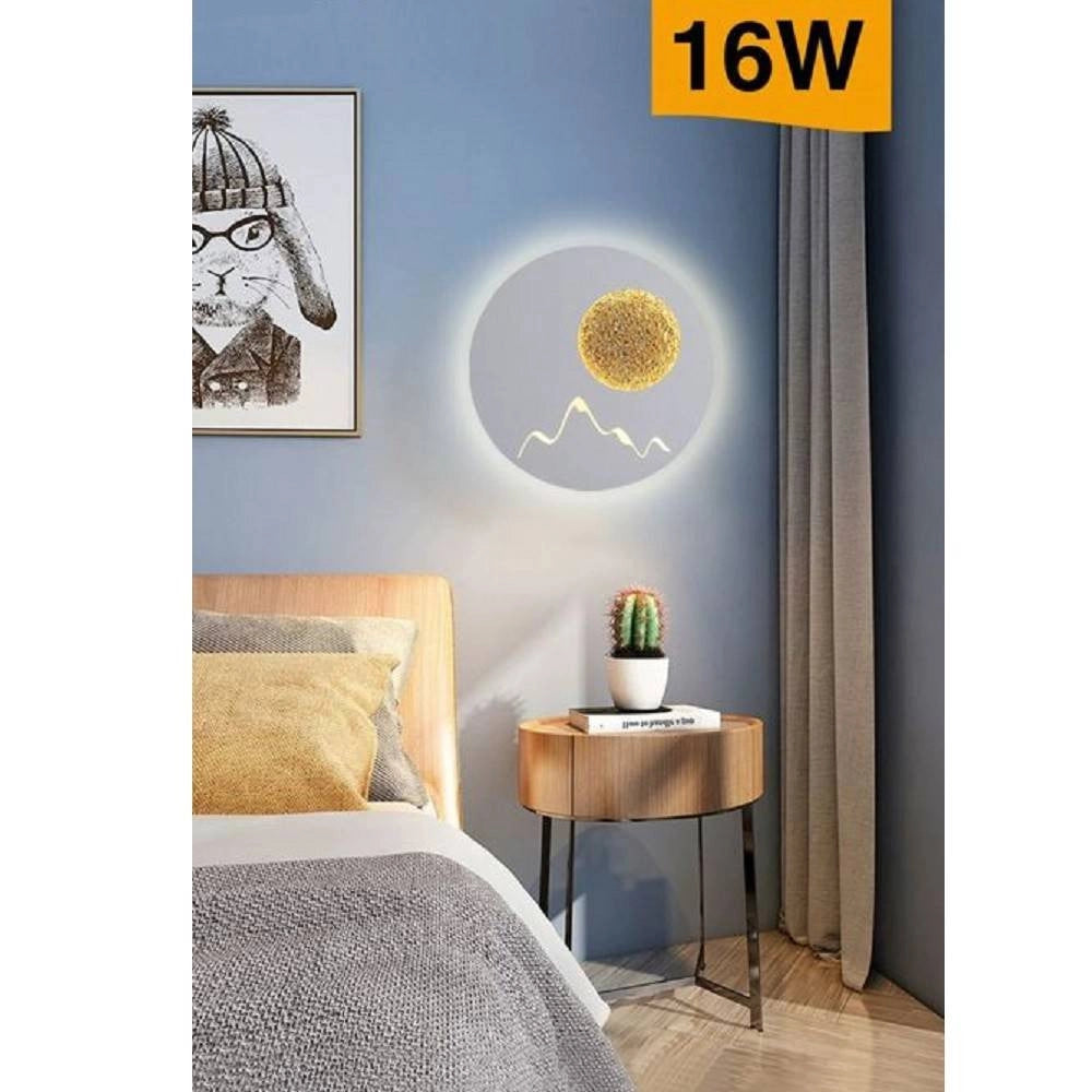 Trade Shop - Applique Da Parete Led Moderna Retroilluminato Tondo 16w 3 Tonalità Luce E48-b3c -