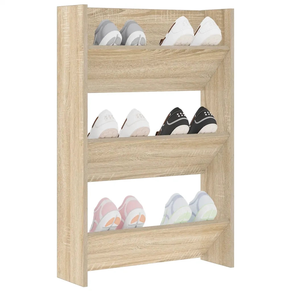 Scarpiera a Muro Rovere Sonoma 60x18x90 cm in Truciolato cod mxl 48885