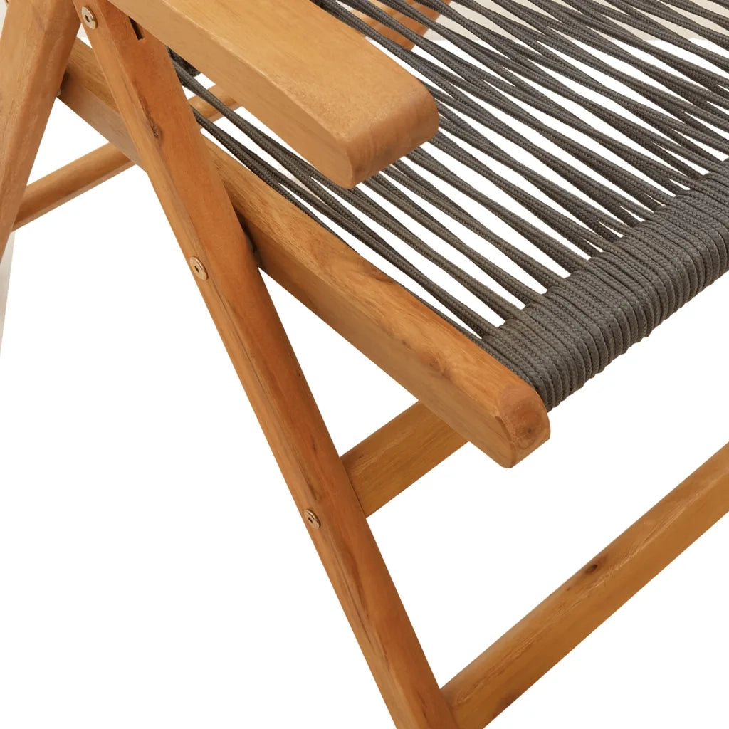 Sedie da Giardino Reclinabili 4pz Grigie Legno Massello Acacia 3214532