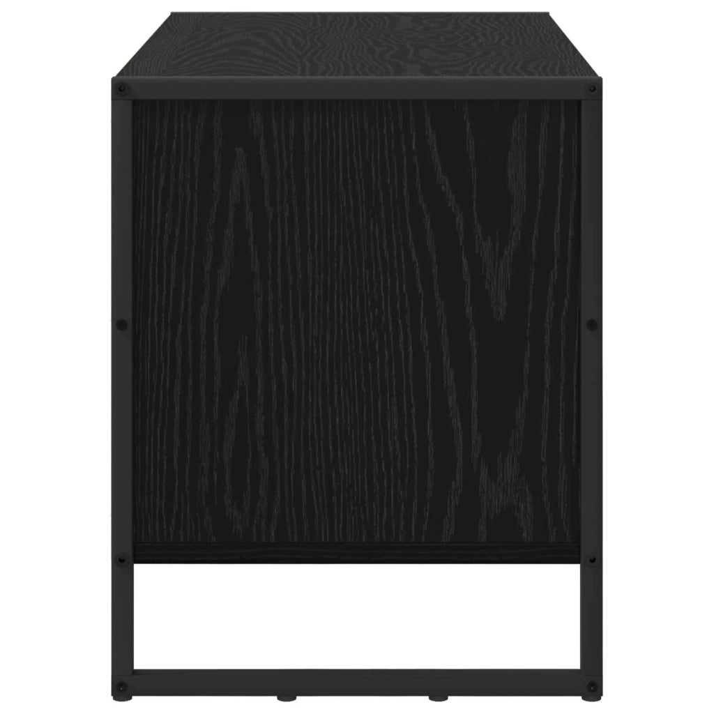 Mobile per scarpe-Scarpiera Rovere Nero 60 x 35 x 44 cm Legno multistrato 786454