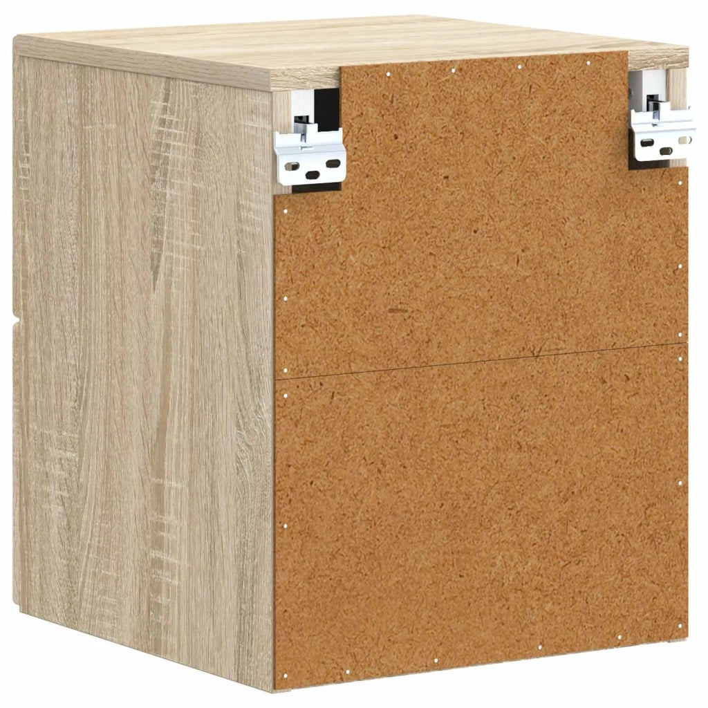 Mobiletto da notte a muro Rovere Sonoma 34,5 x 33 x 40 cm