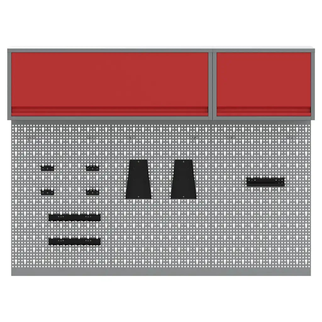 Set di armadi per attrezzi con lo scaffale 5 pcs Rosso 3321413