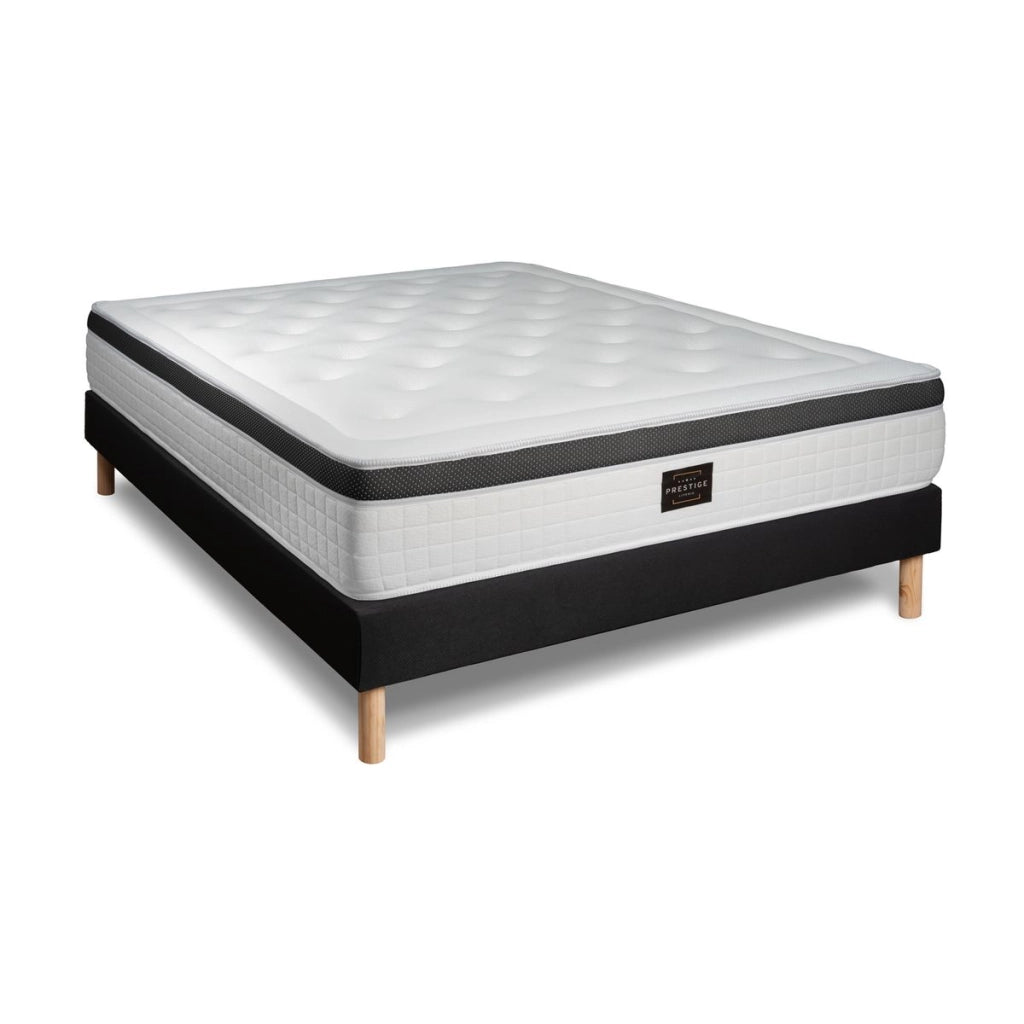 Pacchetto letto completo - Materasso 140x190cm + Box spring con doghe (kit) + 2 cuscini + Piumino - Privilège