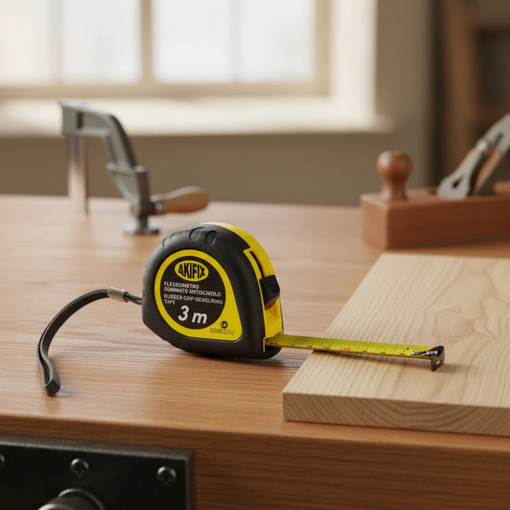 Flessometro gommato antiscivolo professionale akifix 3 m x 19 mm