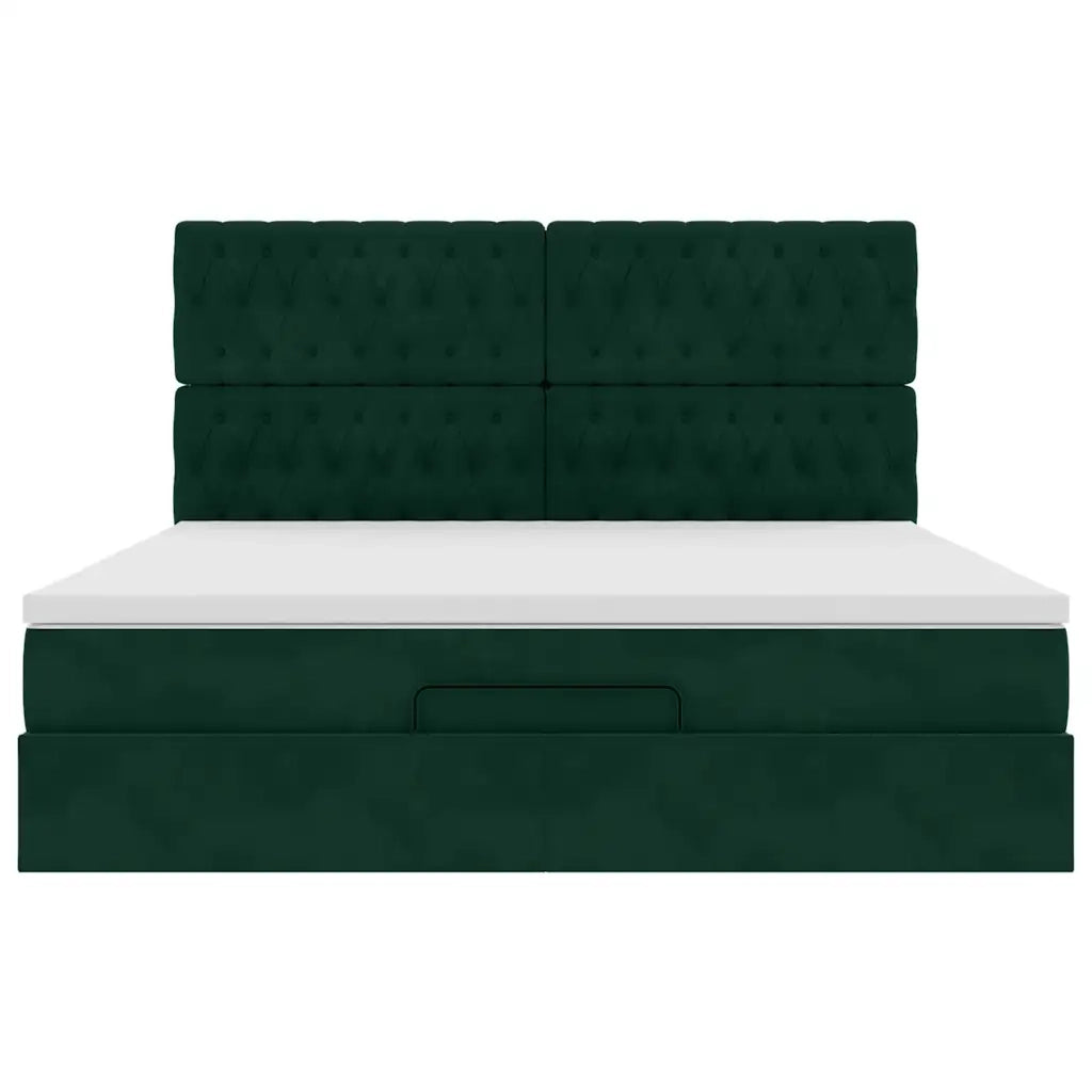 vidaXL Struttura Letto Pouf con Materassi 160x200 cm Velluto