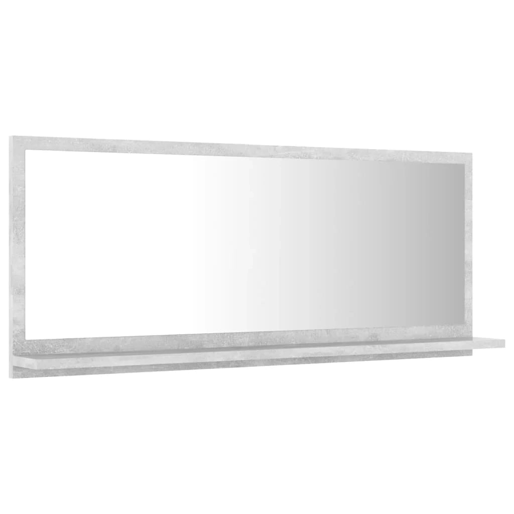 Specchio da bagno 90 x 10,5 x 37 cm truciolare grigio 02_0006946