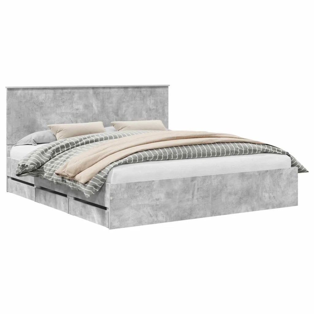 Struttura del letto con cassetto Grigio cemento 180 x 200 cm 3411092