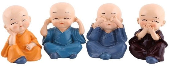 Figurina del Monaco Buddhista Piccola - Immagine di Buon Fortuna - Decorazione per Ufficio/Casa - Figura Tradizionale Cinese - Ideale per il Cruscotto - Decorazione di Buon Umore