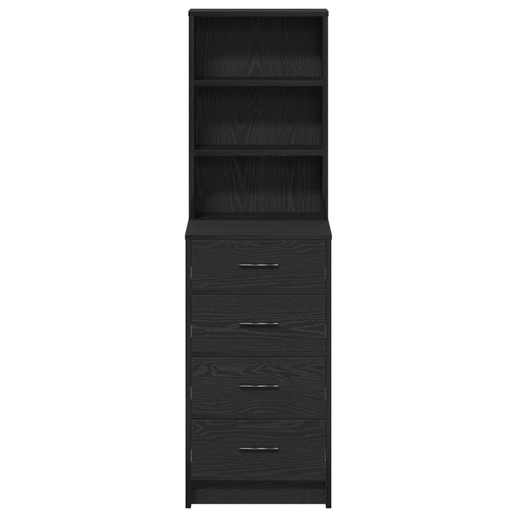 Highboard Nero Quercia 40x41x135 cm Legno ingegnerizzato