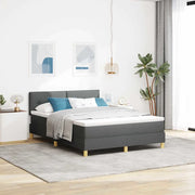 Letto a Sorgente LED con led Grigio scuro 140 x 200 cm Tessuto