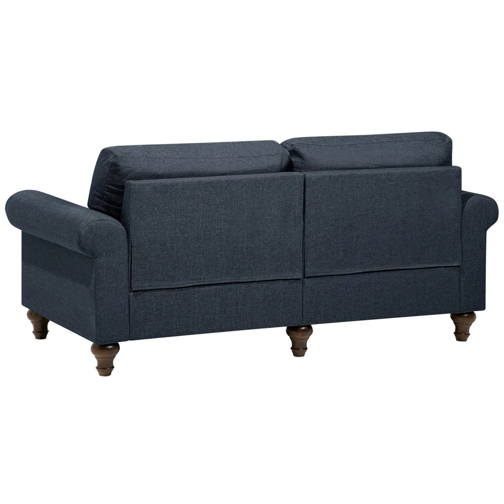 Divano a 3 posti in stile Chesterfield grigio scuro con schienale basso