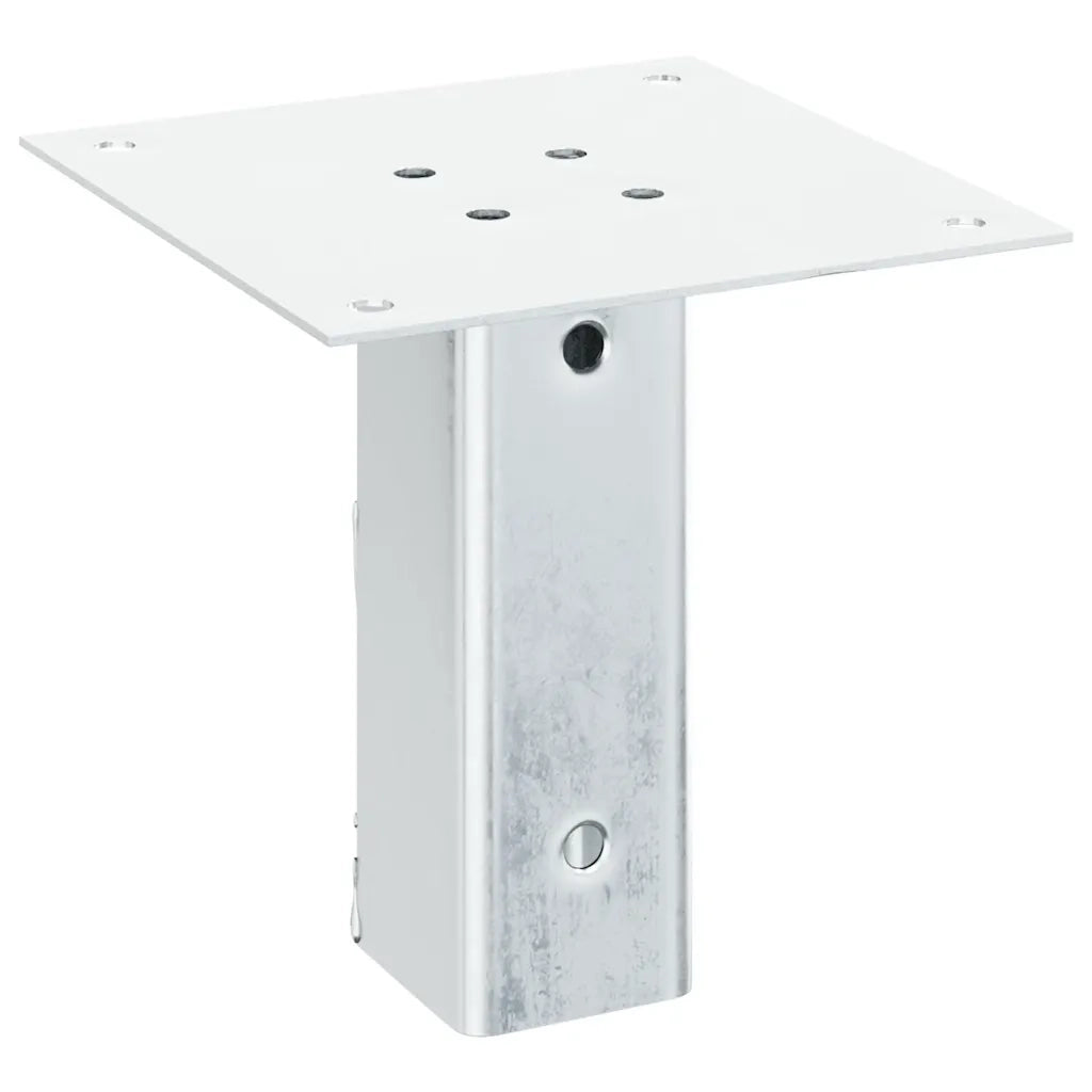 Basi per Pali Quadrate 12 pz Argento 51x51 mm Acciaio Zincato CFW5587598