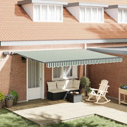 Tenda Retrattile Verde e bianco 450 ×350 cm Tessuto 3331190