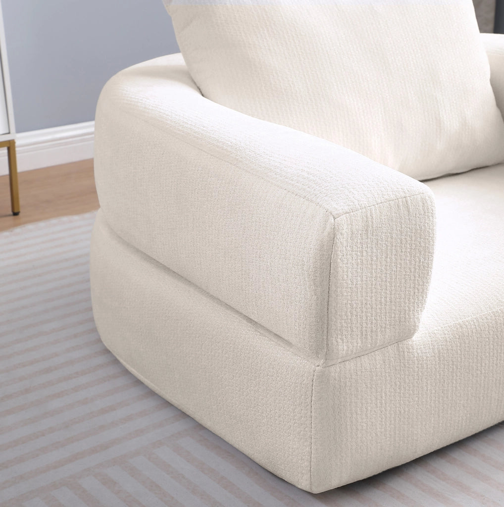 Divano modulare componibile in ciniglia beige HOMVRA