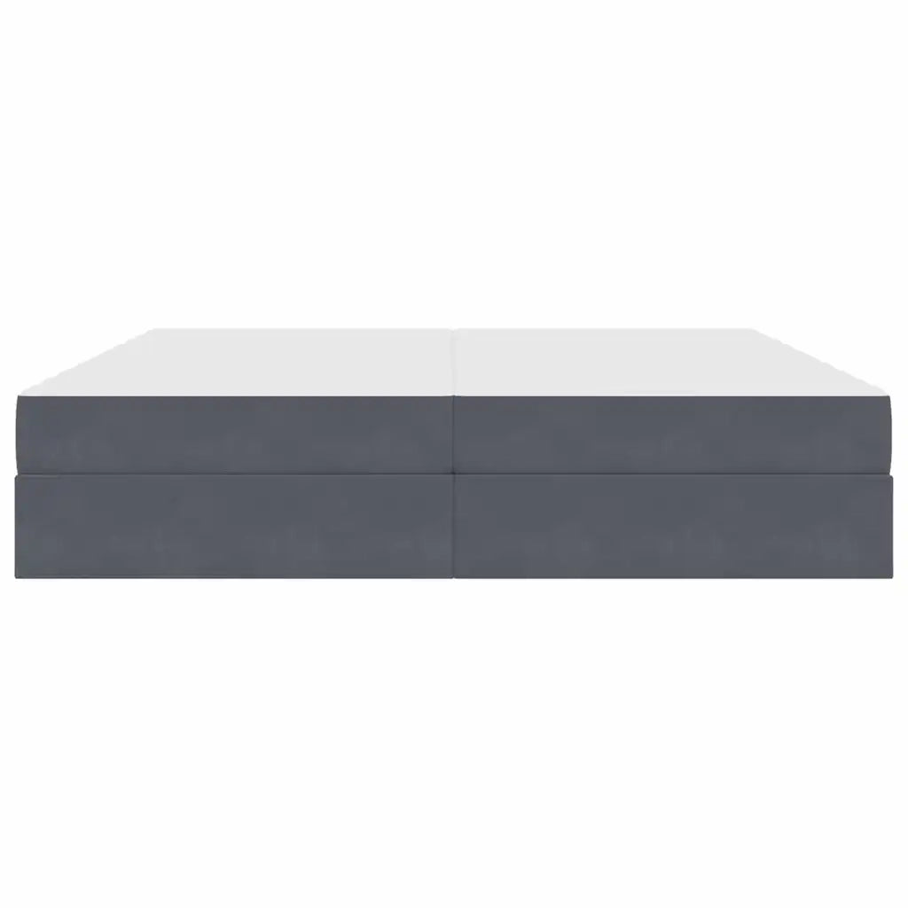 Letto con contenitore e materasso Grigio scuro 200 x 200 cm