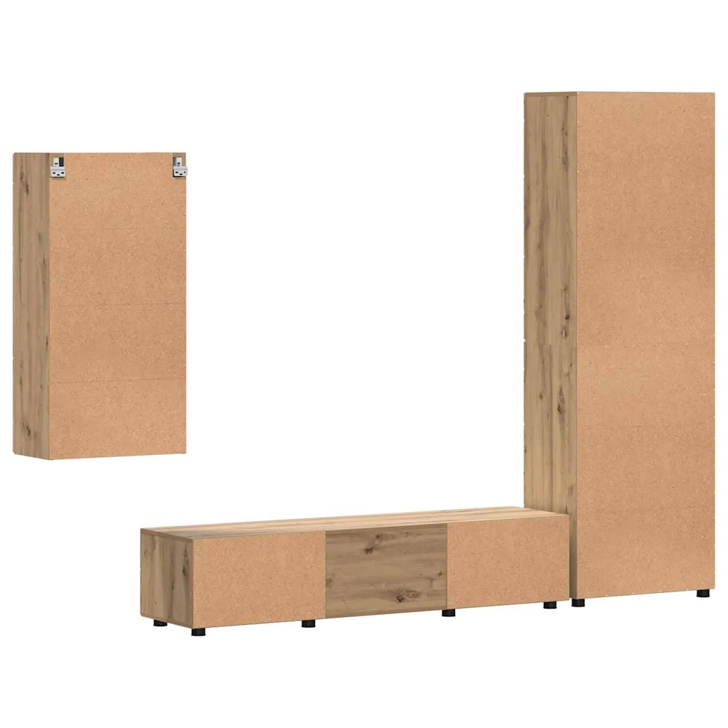 Set mobile TV FLORIN 3 pcs Rovere artigianale Legno multistrato
