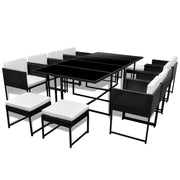 Set di mobili da giardino 13 pz con cuscini in polyrattan nero 02_0015790