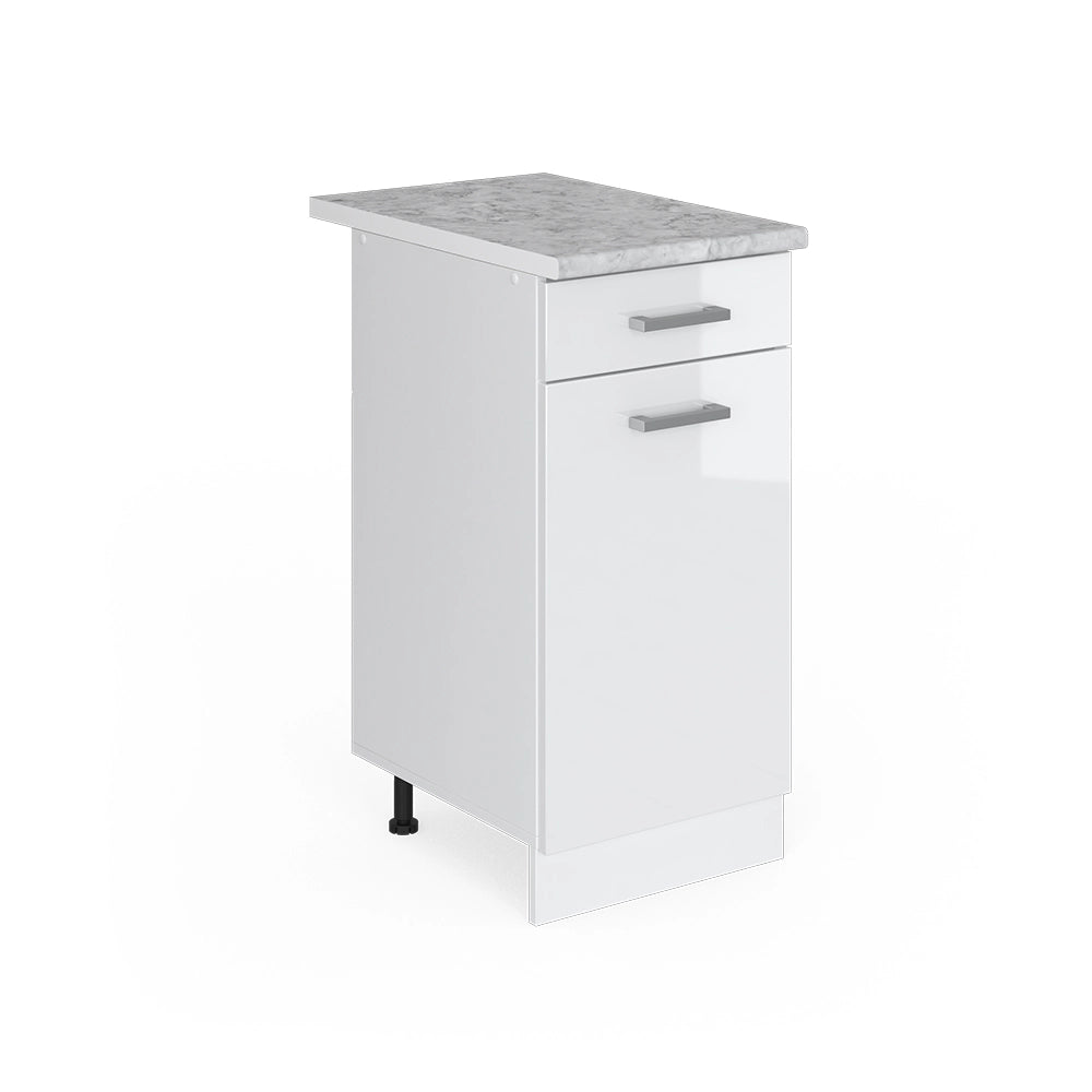 Vicco Mobiletto base per cucina Bianco lucido 40 cm , PL Marmo
