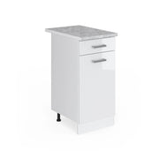Vicco Mobiletto base per cucina Bianco lucido 40 cm , PL Marmo