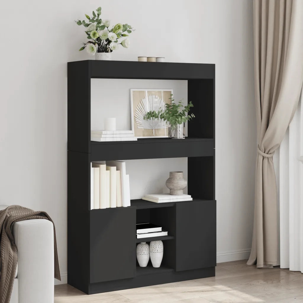 vidaXL Credenza Nera 92x33x140 cm in Legno Multistrato