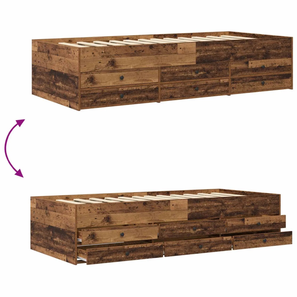 Telaio del letto con storage Legno antico 80 x 200 cm 3429648