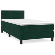 Letto singolo | Letto per adulti | Giroletto a Molle con Materasso Verde Scuro 80x200 cm Velluto