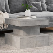 Tavolino da Salotto con Luci LED-Tavolino da soggiorno Grigio Cemento 50x50x40 cm 561502