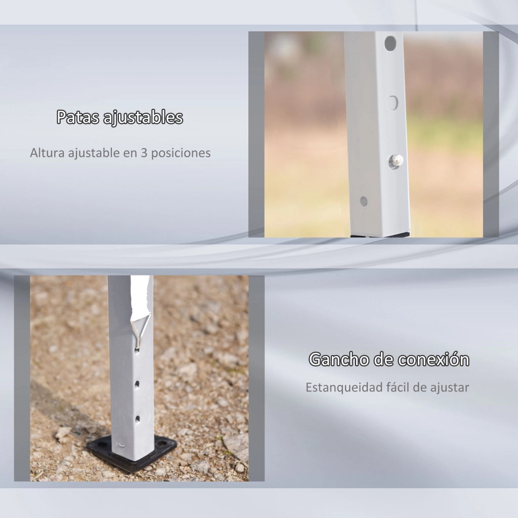 Tenda da Giardino Pieghevole 6x3 m ¨C zephmum ¨C Bianco Acciaio 3 Altezze