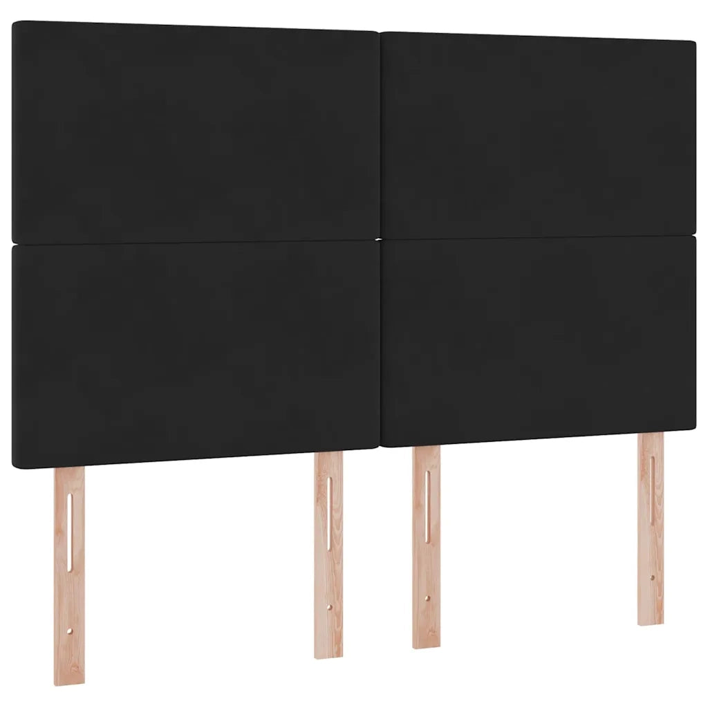 Letto con contenitore e materasso Nero 140 x 190 cm Velluto