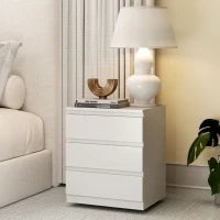 Cassettiera 3 Cassetti con Chiusura Rallentata, Stile Moderno 45x40x52,8 cm Bianco