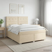 Letto box spring con materasso Crema 140 x 200 cm Tessuto 3453428