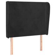 Testiera | Testata ad Orecchio Nera 83x23x118/128 cm in Velluto