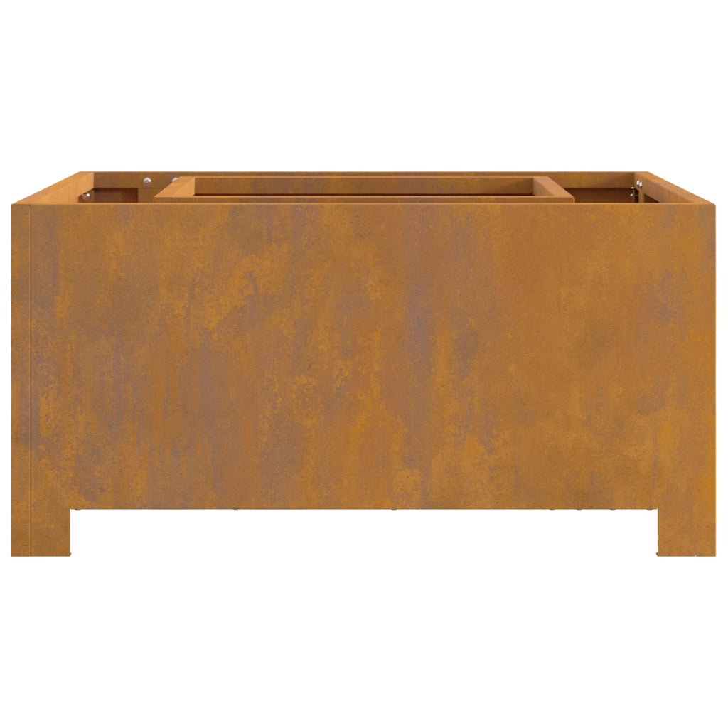 Caminetto Quadrato 60x60x30 cm in Acciaio Resistente alle Intemperie