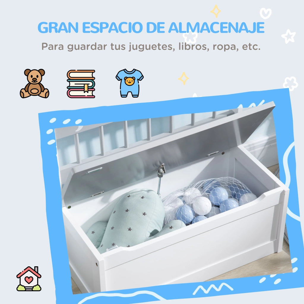 Banco con cassetti per bambini ¨C zephmum ¨C grigio e bianco 60x30x50 cm