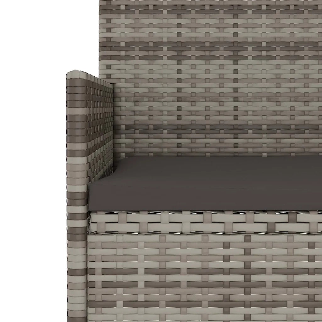 Panca da Giardino-Panca da esterno a 2 Posti con Cuscini in Polyrattan Grigio