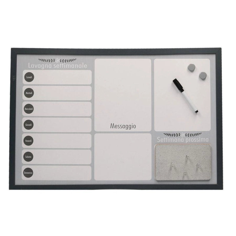 Lavagna magnetica agenda con sughero e pennarello cm 60x40x1,5