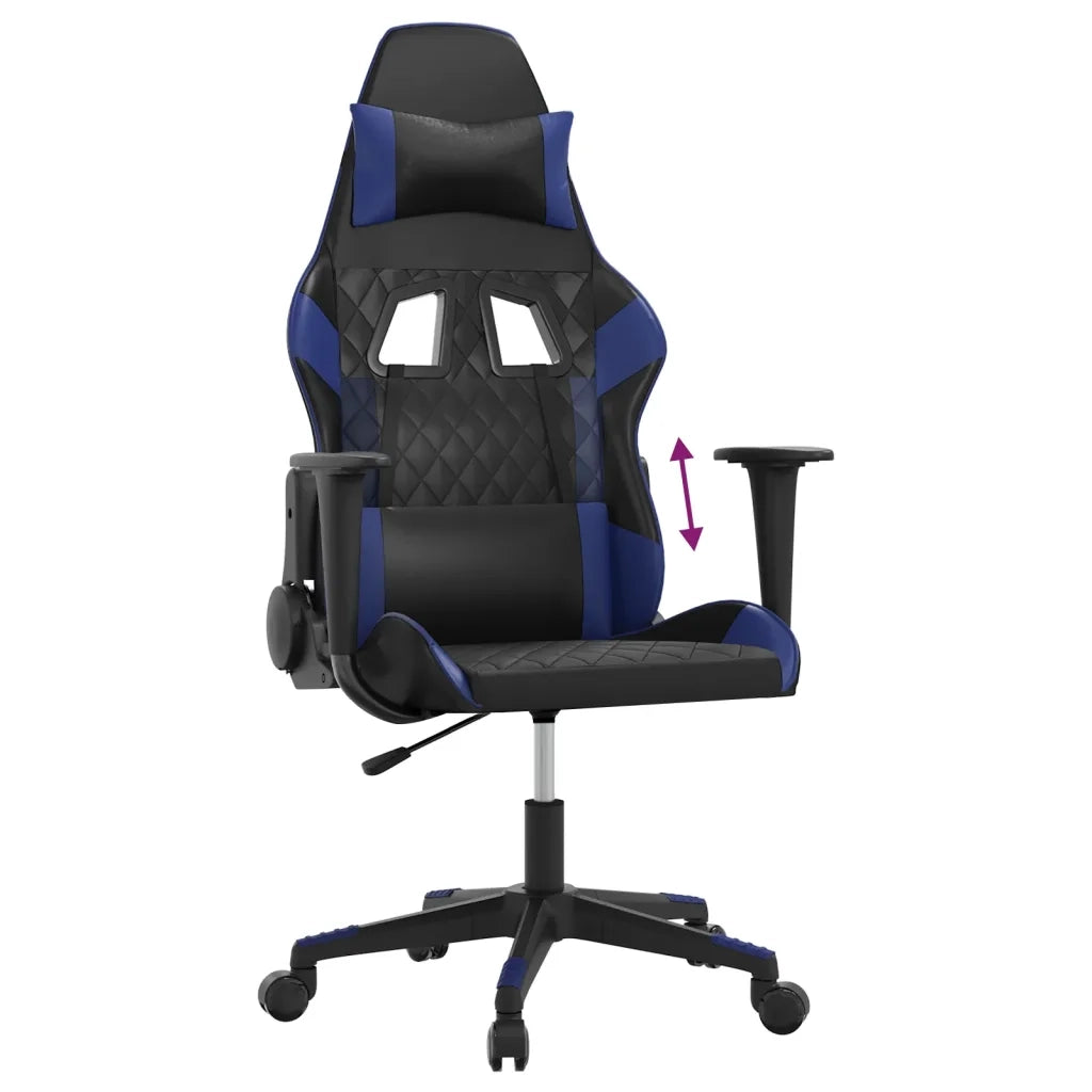 vidaXL Sedia da Gaming Nera e Blu in Similpelle