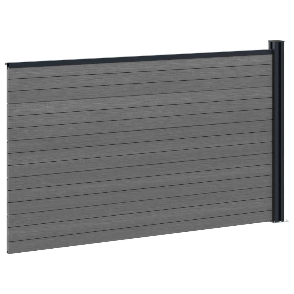 Pannello di recinzione | Recinzione da Giardino WPC e Alluminio Grigio
