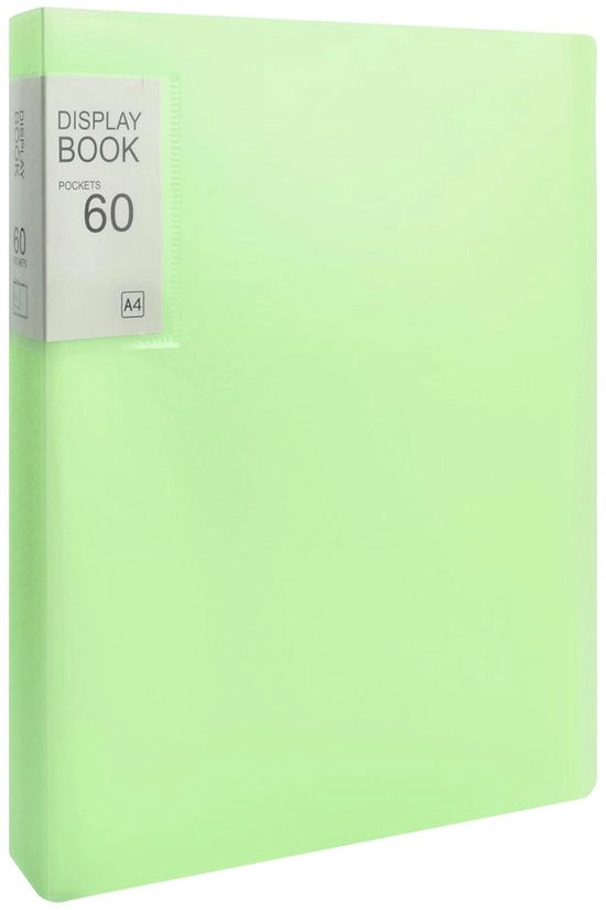 Presentazione A4 con 60 copertine trasparenti, presentazione con copertine trasparenti, presentazione per documenti, rapporti, brochure (verde)