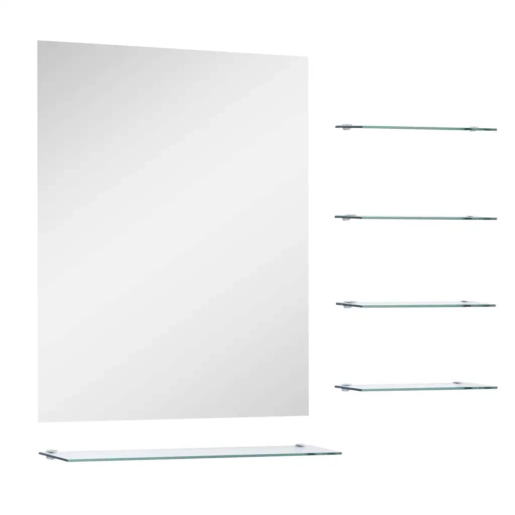 Specchio da Parete con 5 Mensole Argento 50x60 cm 249444