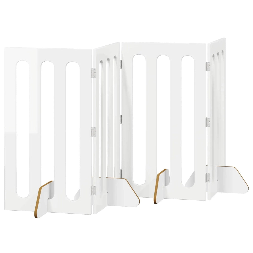 Recinto pieghevole per animali 4 pcs Bianco Lucido 8005980
