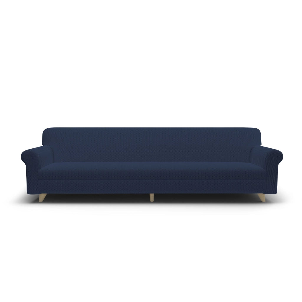 Copridivano Elasticizzato 2 Posti in Poliestere e Cotone Fashionable Blu Scuro