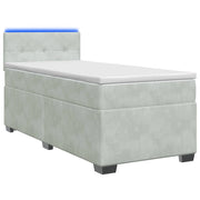 Letto con Box Spring, Materasso e LED Grigio Chiaro Velluto 3452120