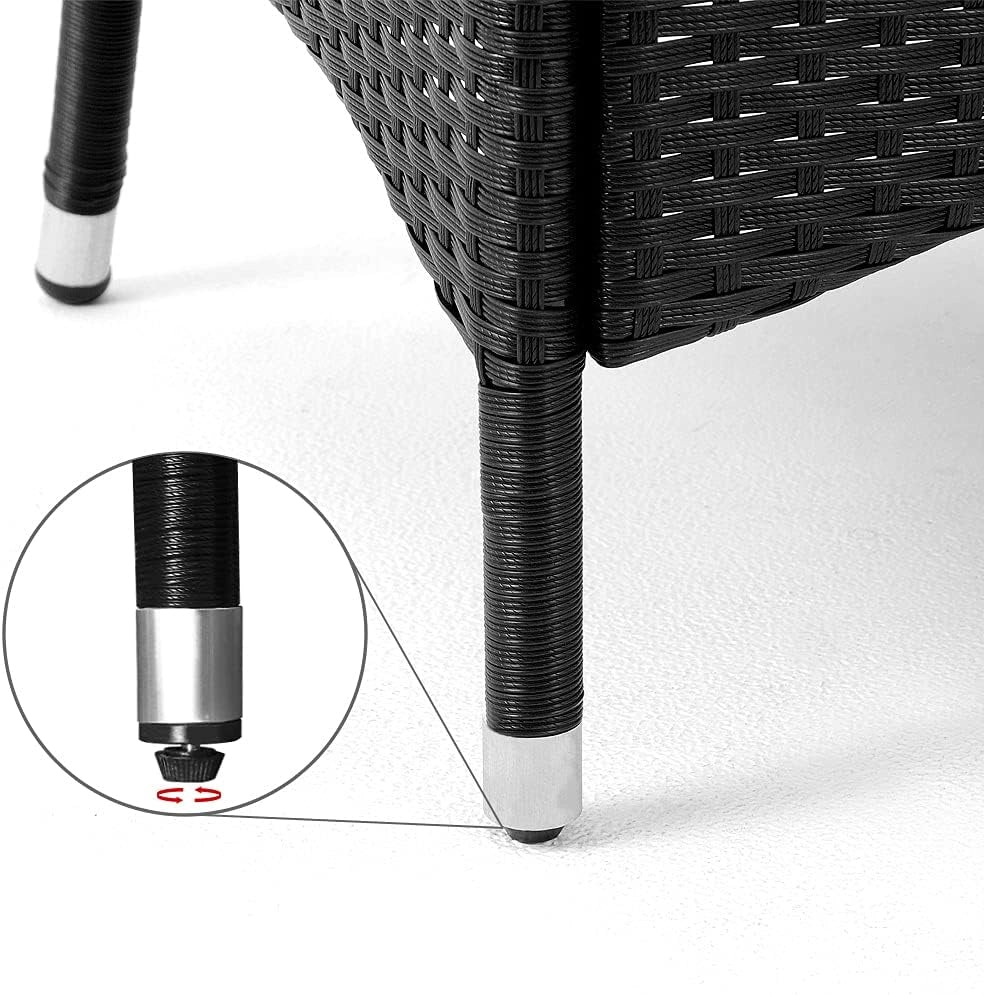 Deuba Set mobili da giardino polyrattan tavolo 6 sedie impilabili pranzo balcone Tavolo e sedie terrazzo patio esterno