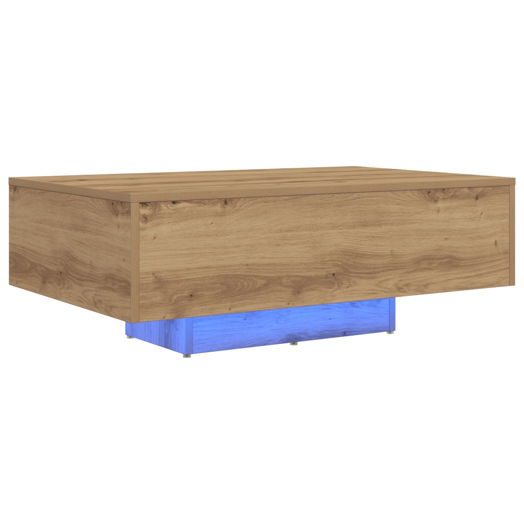 Tavolino da caffÃ¨  con luci LED Quercia Artigianale 85x55x31 cm