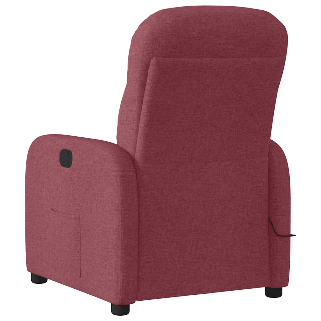 Divano Sedia-Poltrona Massaggiante Reclinabile Rosso Vino in Tessuto 548963